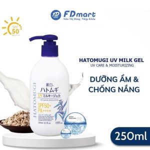 SỮA DƯỠNG THỂ HATOMUGI UV-CARE & MOISTURIZING THE UV MILKY GEL SPF50/PA+++ 250ML