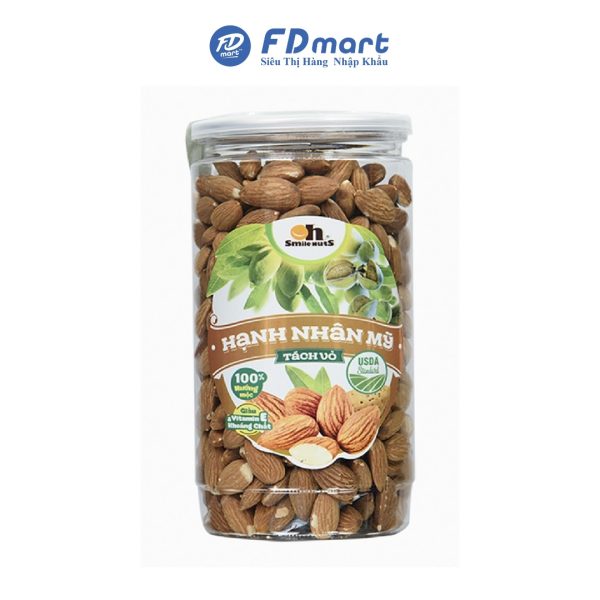 Hạnh Nhân Tách Vỏ Oh Smilenuts Hủ 500gr